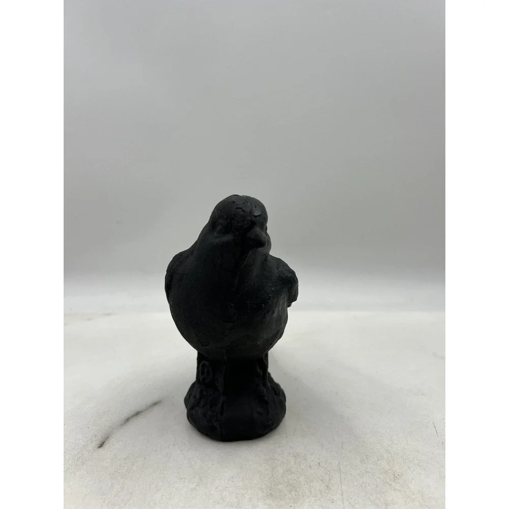 Cast Iron Bird Figurine Black Statue Rustic Farmhouse Decor Paperweight Doorstop